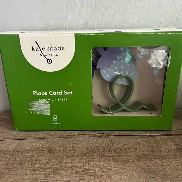 Kate Spade Green Ceramic Place Card Set of 3 (three) - Picture 1 of 5